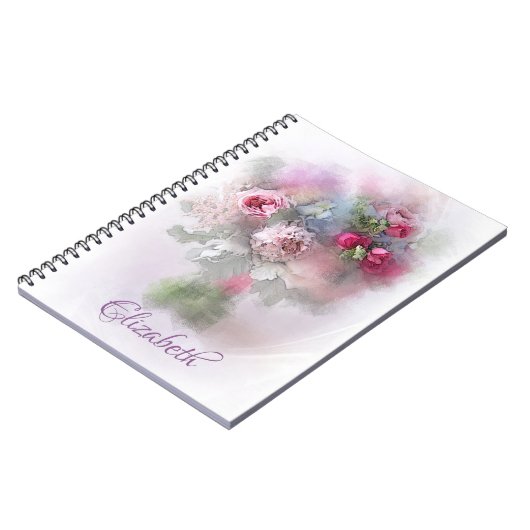 Moderne Abstracte olieverfschilderij Bloemen Sjabl Notitieboek (Linkerzijde)