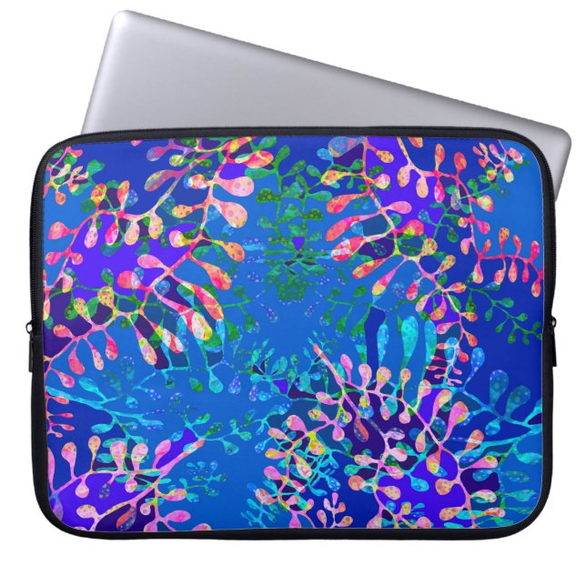 Moderne Abstracte onderwatervarens laptophoes Laptop Sleeve (Voorkant)