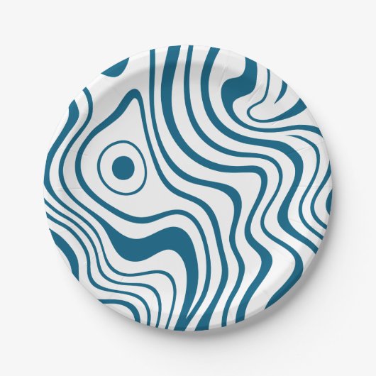 Moderne Abstracte Ontwerp 7 inch Papieren Bordje (Voorkant)