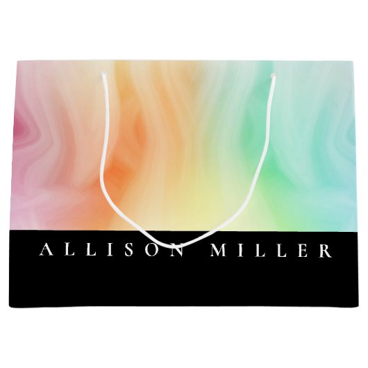 Moderne Abstracte ontwerper Waterverf Aangepast Groot Cadeauzakje (Voorkant)