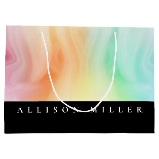 Moderne Abstracte ontwerper Waterverf Aangepast Groot Cadeauzakje (Achterkant)