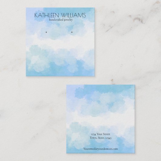 Moderne abstracte Oorbel display kaart Vierkante Visitekaartje (Voorkant / Achterkant)