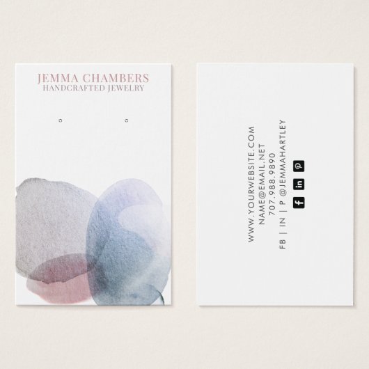 Moderne Abstracte oorringen — Kaarten voor juwelen Visitekaartje (Voorkant /achterkant)