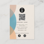 Moderne Abstracte, oorstrelende QR-code Sociale me Visitekaartje (Achterkant)