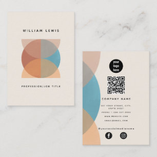 Moderne Abstracte, oorstrelende QR-code Sociale me Visitekaartje