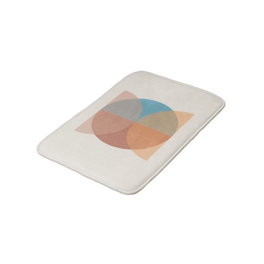 Moderne Abstracte oortonnen geometrische Waterverf Badmat (Gekanteld)