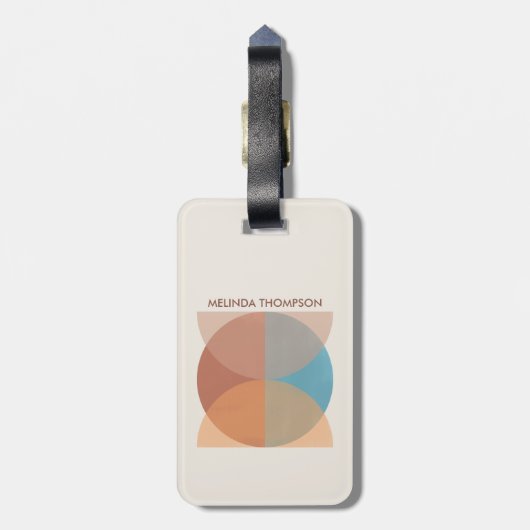 Moderne Abstracte oortonnen geometrische Waterverf Bagagelabel (Achterkant verticaal)