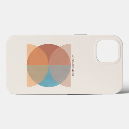 Moderne Abstracte oortonnen geometrische Waterverf Case-Mate iPhone Case (Achterkant (horizontaal))