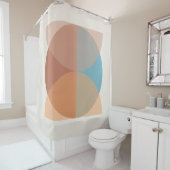 Moderne Abstracte oortonnen geometrische Waterverf Douchegordijn (In situ)