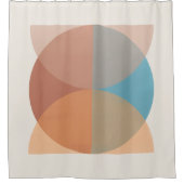 Moderne Abstracte oortonnen geometrische Waterverf Douchegordijn (Voorkant)