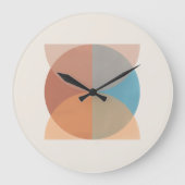 Moderne Abstracte oortonnen geometrische Waterverf Grote Klok (Voorkant)