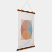 Moderne Abstracte oortonnen geometrische Waterverf Hangend Wandkleed (Gebogen)