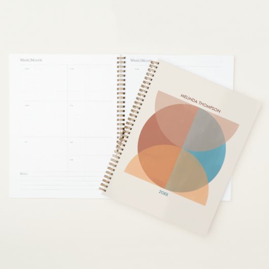 Moderne Abstracte oortonnen geometrische Waterverf Planner (Display)