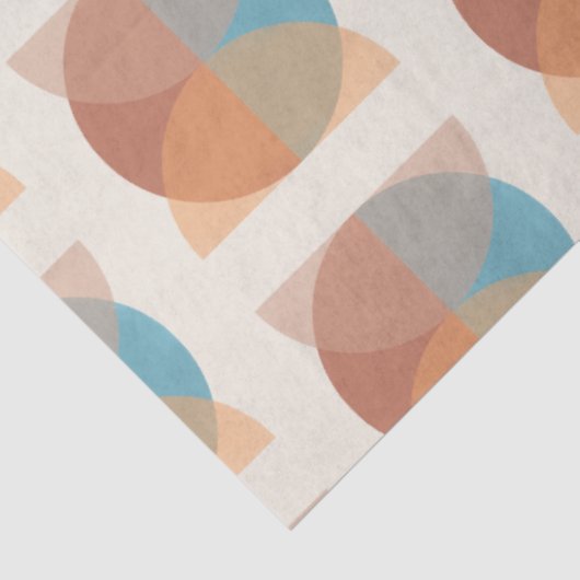 Moderne Abstracte oortonnen geometrische Waterverf Tissuepapier (Detail)