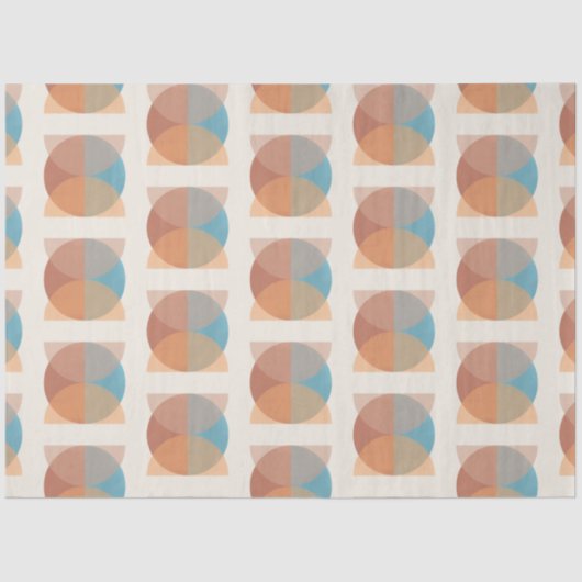 Moderne Abstracte oortonnen geometrische Waterverf Tissuepapier (Voorkant)