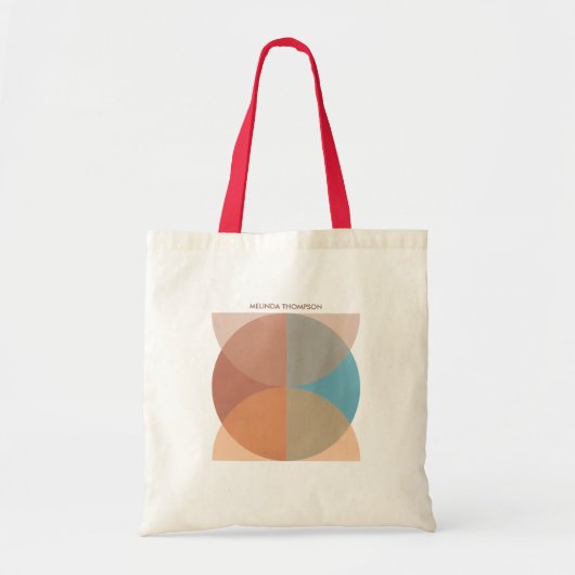 Moderne Abstracte oortonnen geometrische Waterverf Tote Bag (Voorkant)