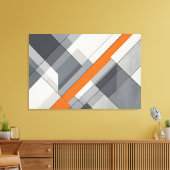 Moderne Abstracte Oranje Accent Canvas Afdruk (Insitu (Woonkamer))