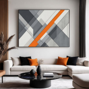 Moderne Abstracte Oranje Accent Poster