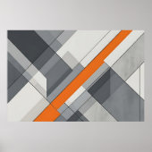 Moderne Abstracte Oranje Accent Poster (Voorkant)