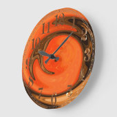 Moderne Abstracte Oranje bruine zonnewandklok Grote Klok (Hoek)