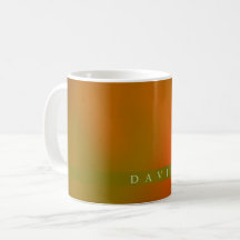 Moderne Abstracte Oranje en groene koffie Mok