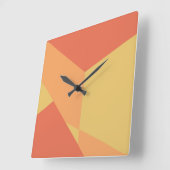 Moderne abstracte oranje geometrische kleurenblok  vierkante klok (Hoek)