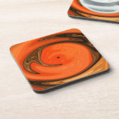 Moderne Abstracte Oranje kool Drankjes Onderzetter (Linkerzijde)