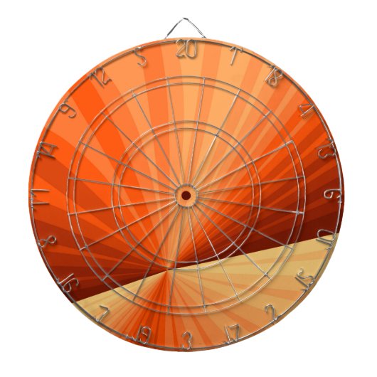 Moderne Abstracte Oranje Rode Vanille Grafische Fr Dartbord (Voorkant)