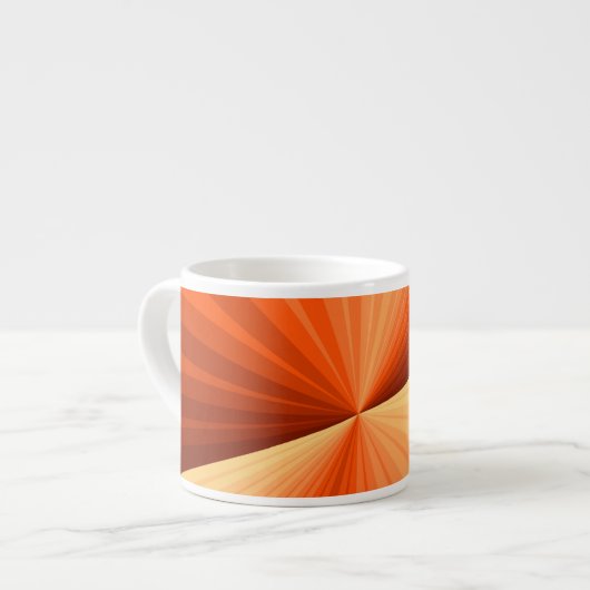 Moderne Abstracte Oranje Rode Vanille Grafische Fr Espresso Kop (Links)