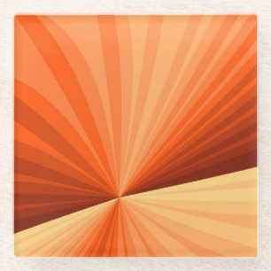 Moderne Abstracte Oranje Rode Vanille Grafische Fr Glazen Onderzetter
