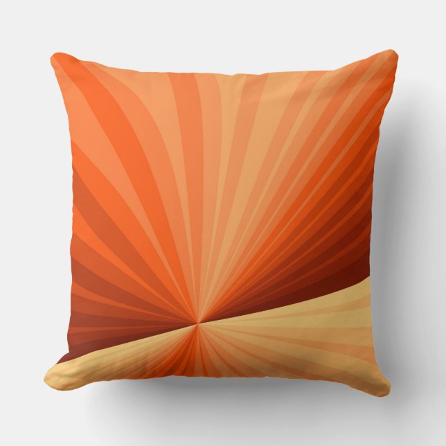 Moderne Abstracte Oranje Rode Vanille Grafische Fr Kussen (Voorkant)