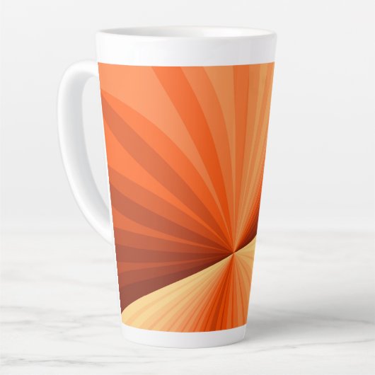 Moderne Abstracte Oranje Rode Vanille Grafische Fr Latte Mok (Linkerhoek)