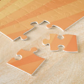 Moderne Abstracte Oranje Rode Vanille Grafische Fr Legpuzzel (Zijkant)