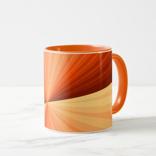 Moderne Abstracte Oranje Rode Vanille Grafische Fr Mok (Voorkant rechts)
