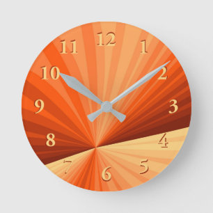 Moderne Abstracte Oranje Rode Vanille Grafische Fr Ronde Klok