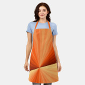 Moderne Abstracte Oranje Rode Vanille Grafische Fr Schort (Gedragen)