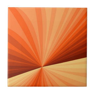 Moderne Abstracte Oranje Rode Vanille Grafische Fr Tegeltje