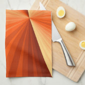 Moderne Abstracte Oranje Rode Vanille Grafische Fr Theedoek (Quarter Fold)