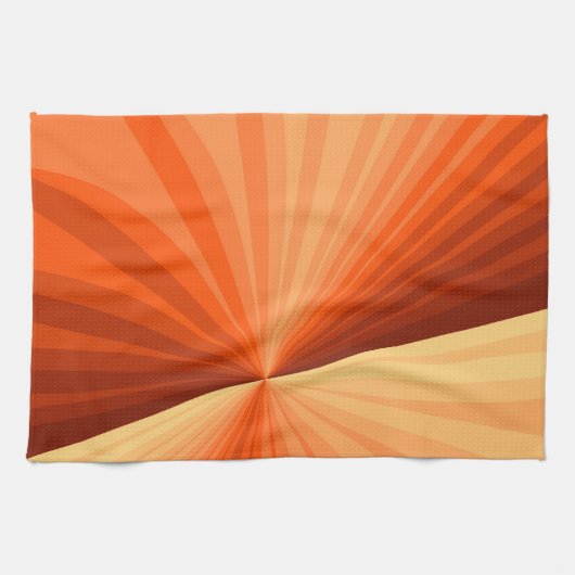 Moderne Abstracte Oranje Rode Vanille Grafische Fr Theedoek (Horizontaal)