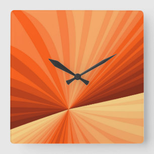 Moderne Abstracte Oranje Rode Vanille Grafische Fr Vierkante Klok