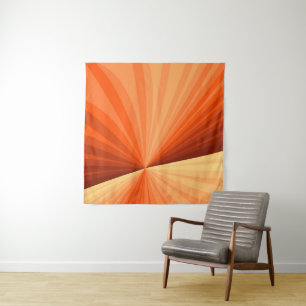 Moderne Abstracte Oranje Rode Vanille Grafische Fr Wandkleed