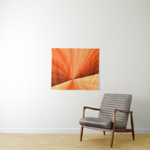 Moderne Abstracte Oranje Rode Vanille Grafische Fr Wandkleed