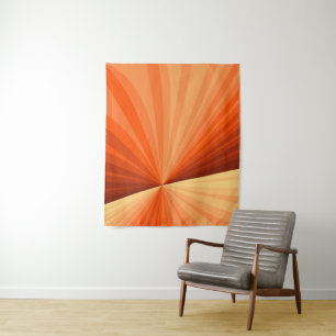 Moderne Abstracte Oranje Rode Vanille Grafische Fr Wandkleed