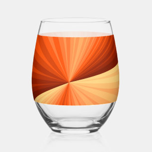 Moderne Abstracte Oranje Rode Vanille Grafische Fr Wijnglas Zonder Voet