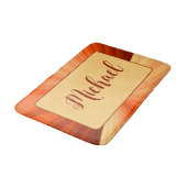 Moderne Abstracte Oranje rode vanille Graphic Name Badmat (Gekanteld)