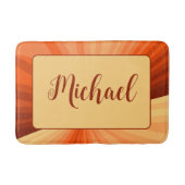 Moderne Abstracte Oranje rode vanille Graphic Name Badmat (Voorkant)