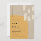 MODERNE ABSTRACTE ORANJE ROEST BRUIDSSCHONER UITNO BEDANKKAART (Voorkant)