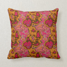 Moderne Abstracte Oranje roze blauwe patroontroond Kussen