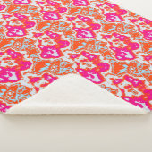 Moderne Abstracte Oranje roze blauwe patroontroond Sherpa Deken (3/4)