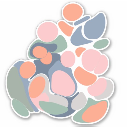 Moderne Abstracte organische vormen Kunst in aarde Sticker (Voorkant)